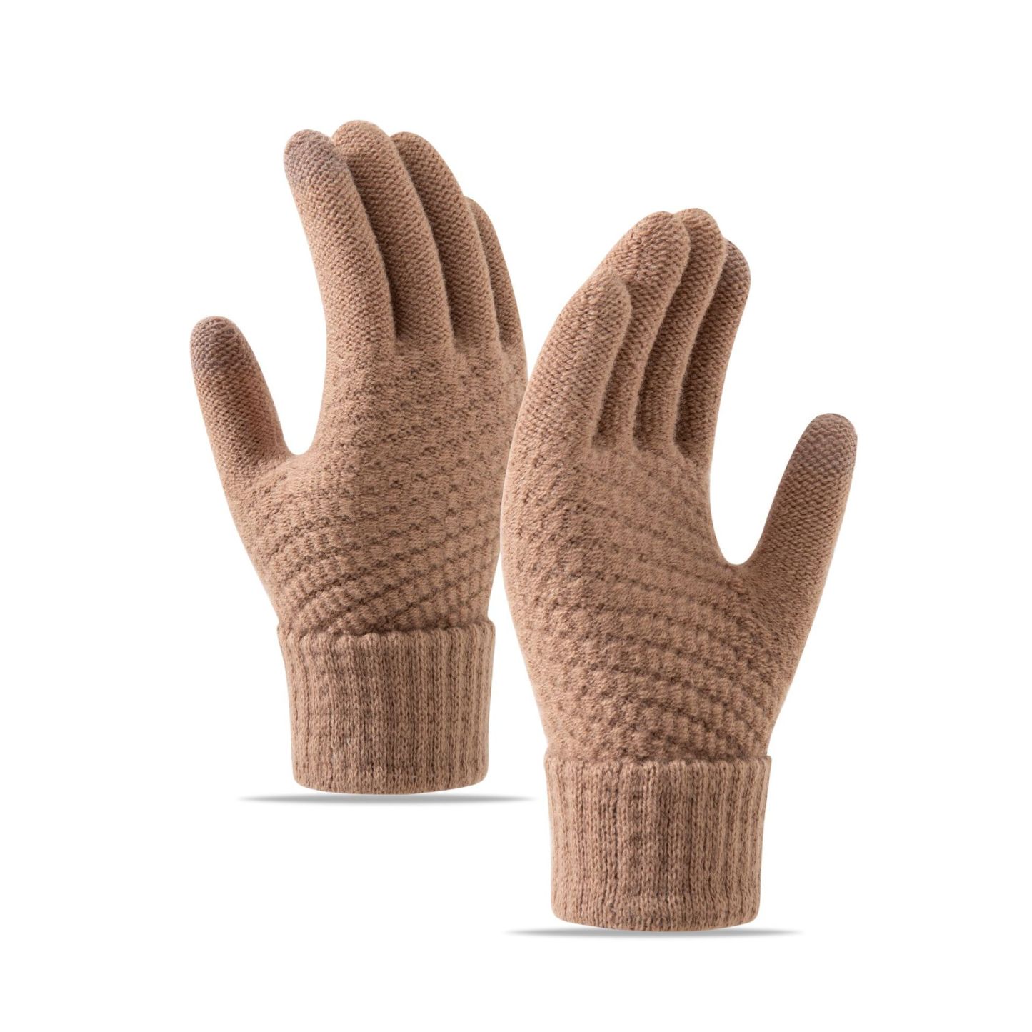 Fleece Lined Thickened Knitted Touch Screen Gloves