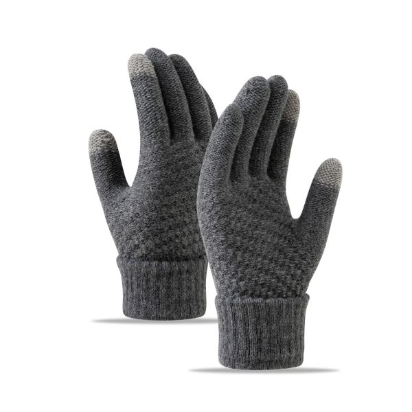 Fleece Lined Thickened Knitted Touch Screen Gloves
