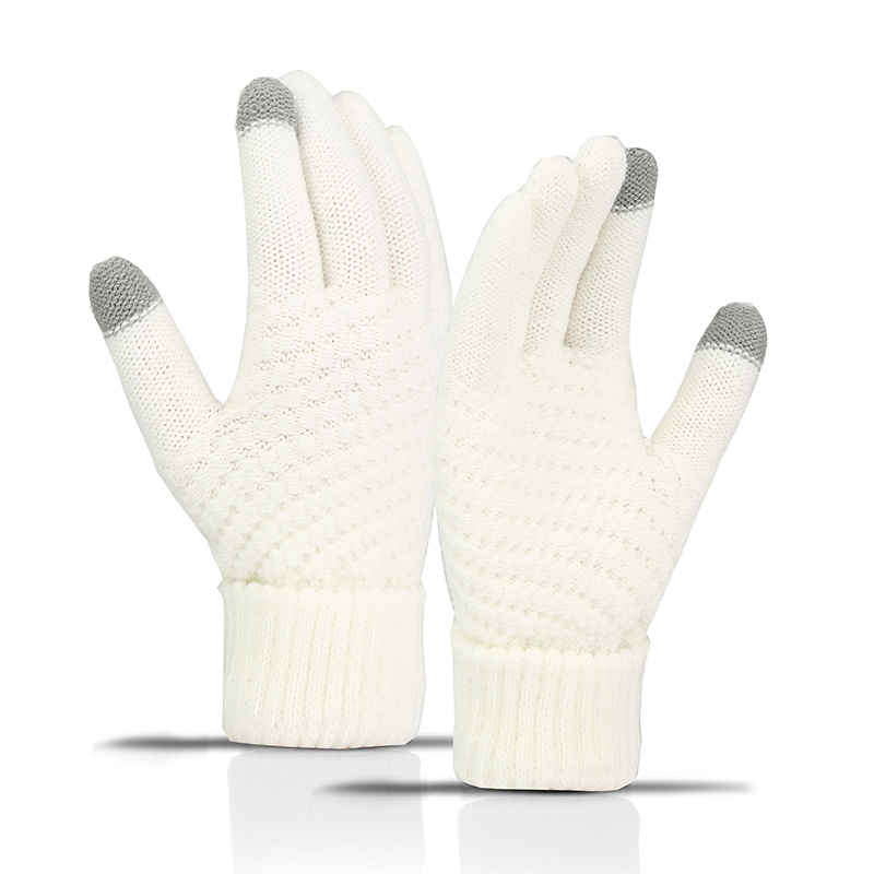 Fleece Lined Thickened Knitted Touch Screen Gloves