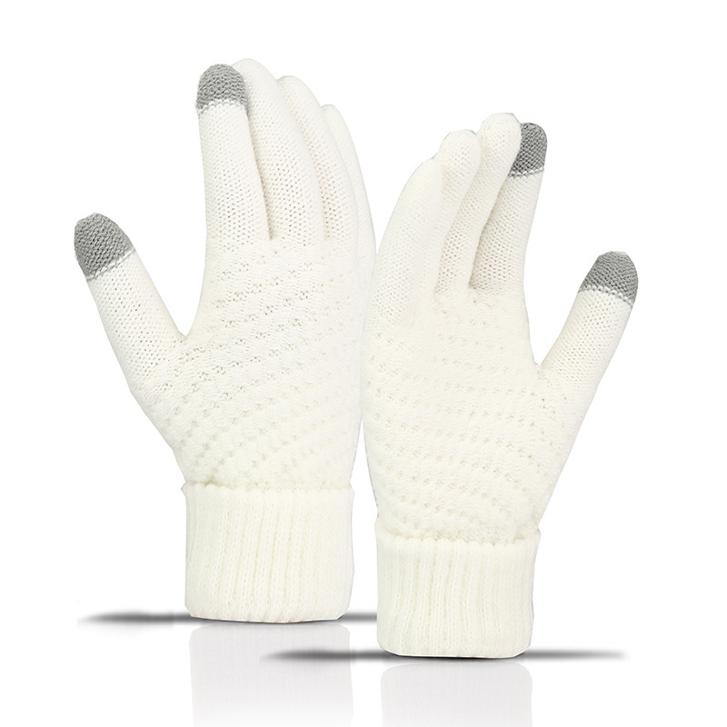 Fleece Lined Thickened Knitted Touch Screen Gloves