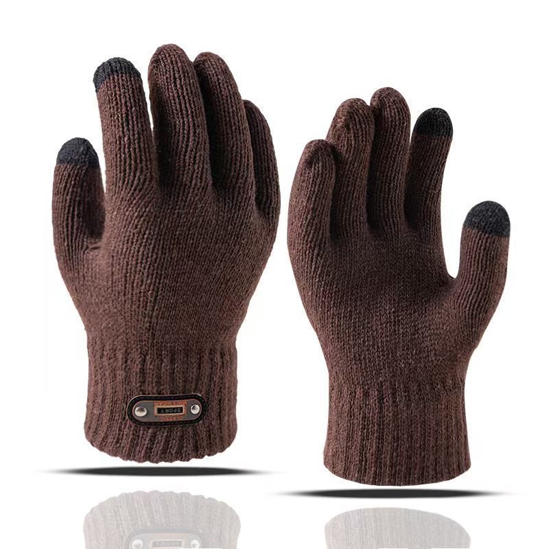 Winter Thickened Thermal Touch Screen Fleece Lined Knitted Gloves