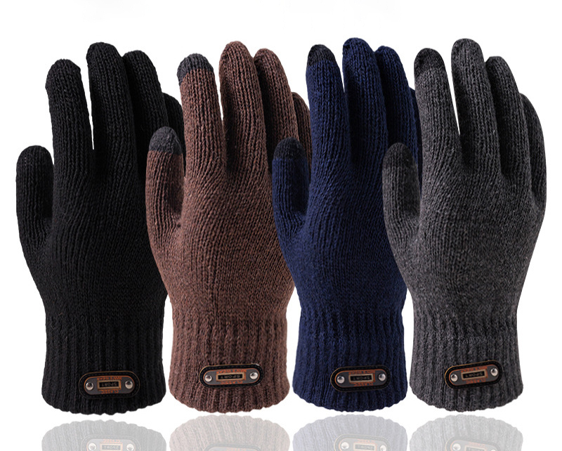 Winter Thickened Thermal Touch Screen Fleece Lined Knitted Gloves