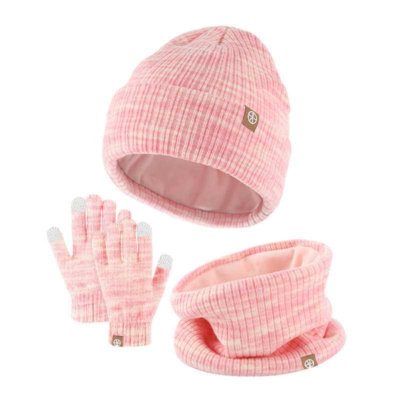 Children's Thermal Three Pieces Set: Knitted Gloves, Neck Warmer and Hat