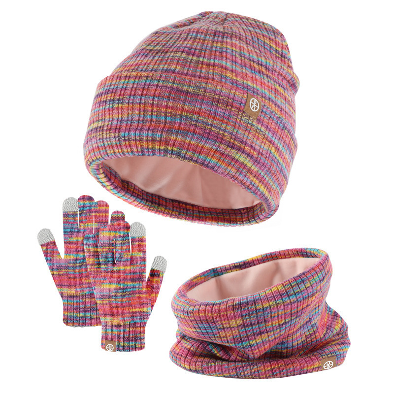 Children's Thermal Three Pieces Set: Knitted Gloves, Neck Warmer and Hat