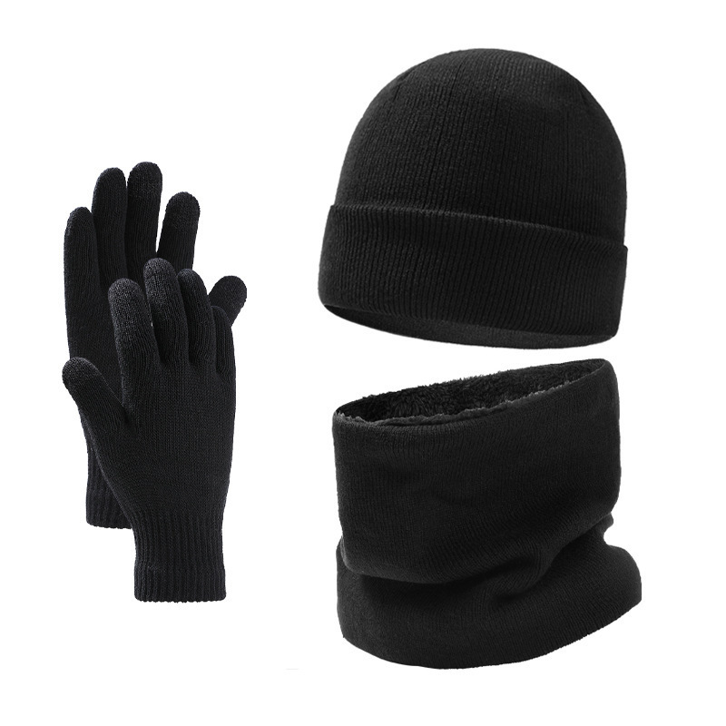 3 Pieces Fleece Lined Knitted Winter Set
