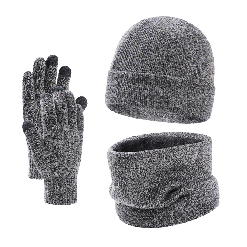 3 Pieces Fleece Lined Knitted Winter Set