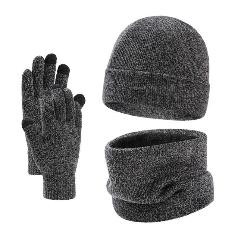 3 Pieces Fleece Lined Knitted Winter Set