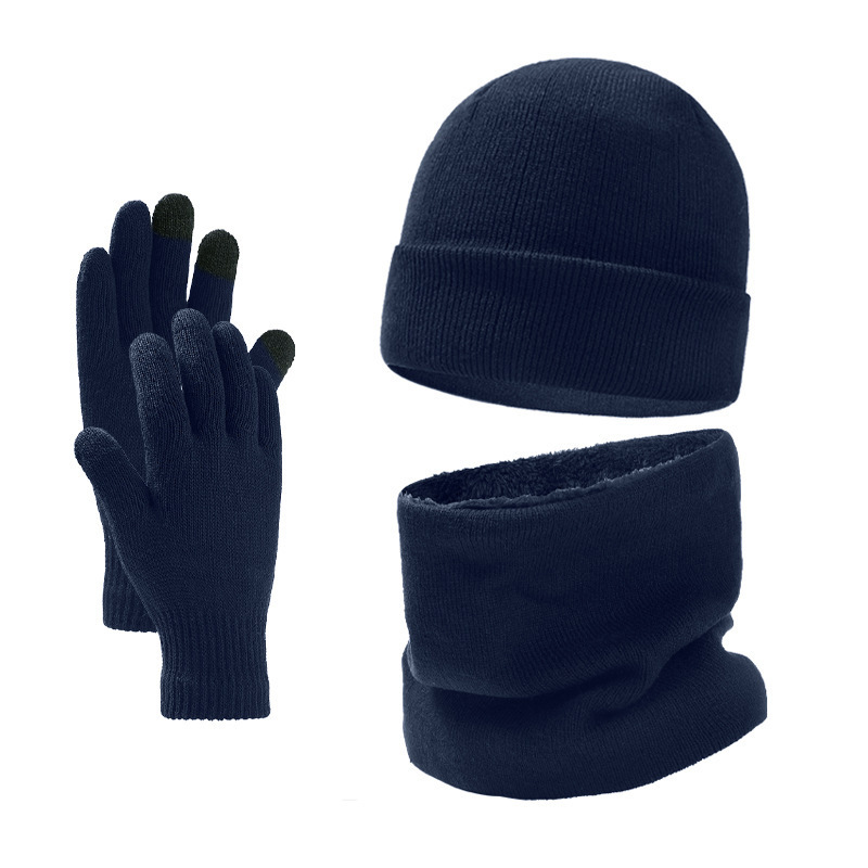 3 Pieces Fleece Lined Knitted Winter Set