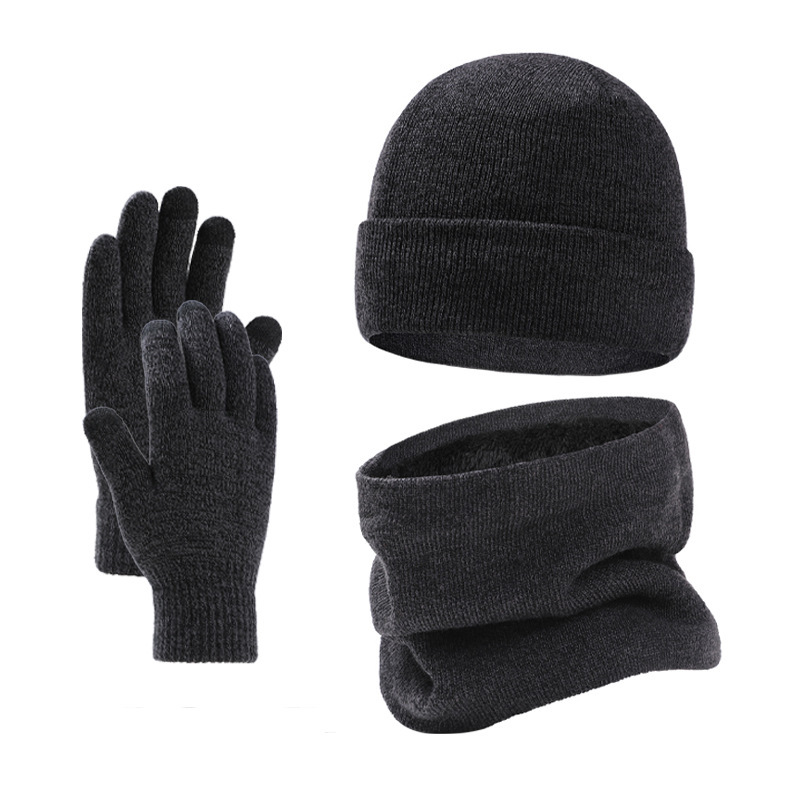 3 Pieces Fleece Lined Knitted Winter Set