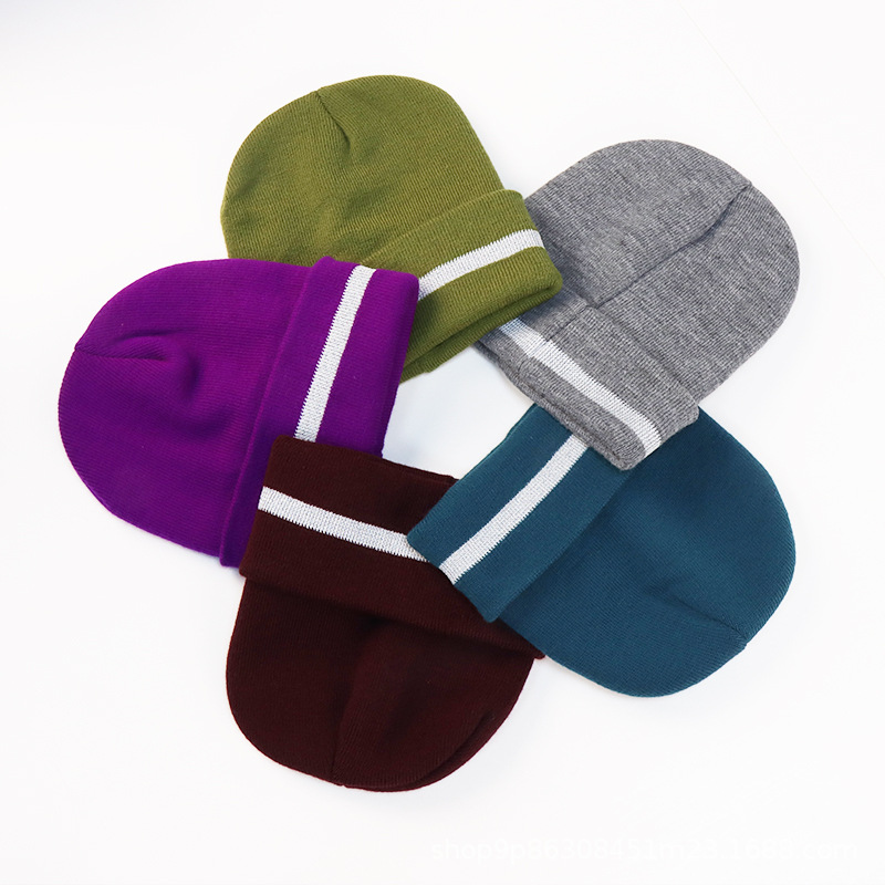 Reflective Stripe Knit Beanie