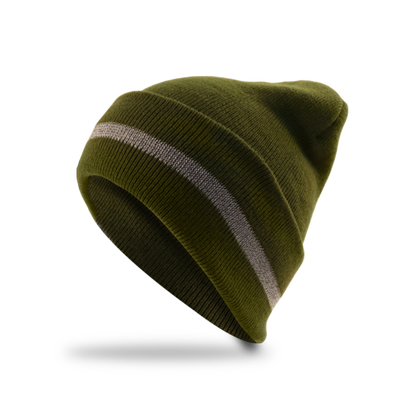 Reflective Stripe Knit Beanie