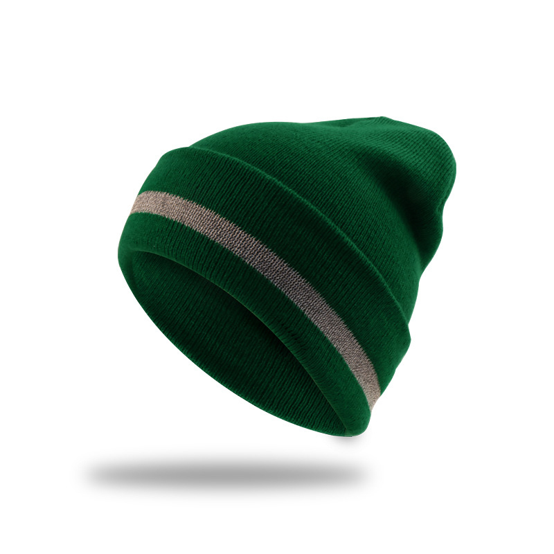 Reflective Stripe Knit Beanie
