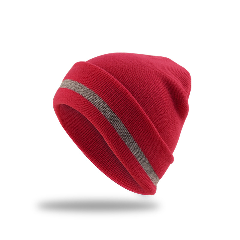 Reflective Stripe Knit Beanie