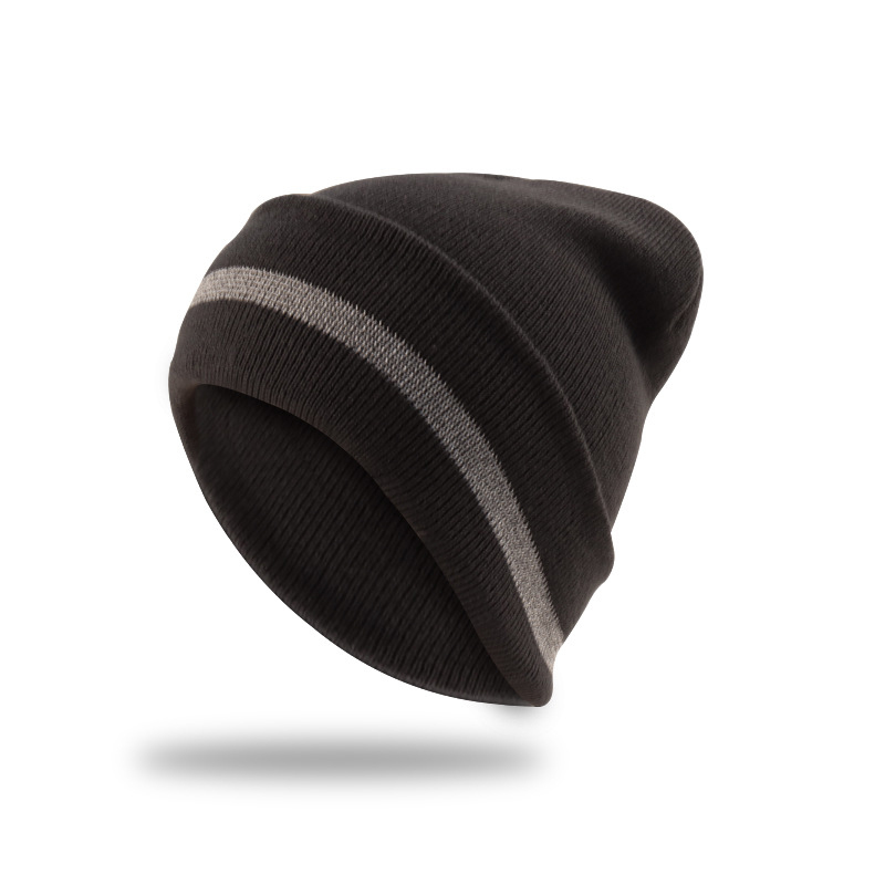 Reflective Stripe Knit Beanie