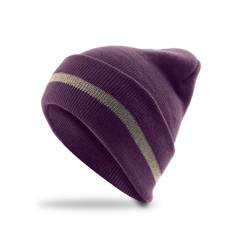Reflective Stripe Knit Beanie