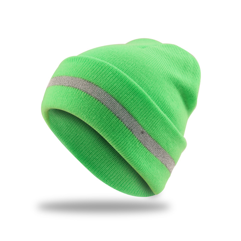Reflective Stripe Knit Beanie