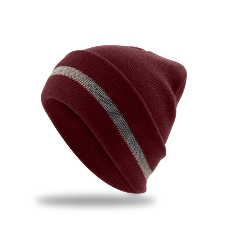 Reflective Stripe Knit Beanie