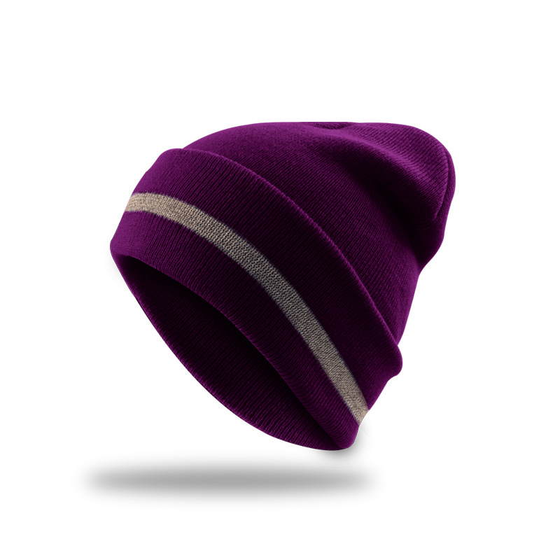 Reflective Stripe Knit Beanie