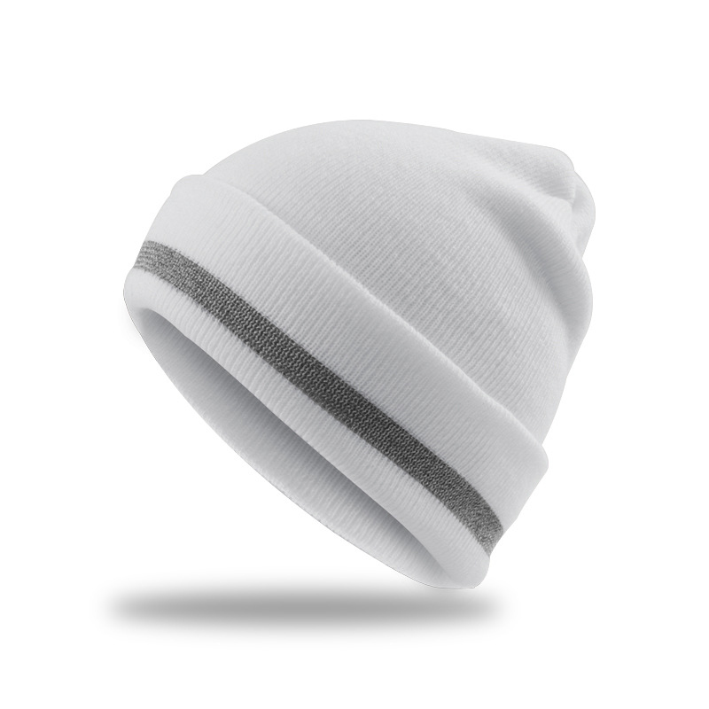 Reflective Stripe Knit Beanie