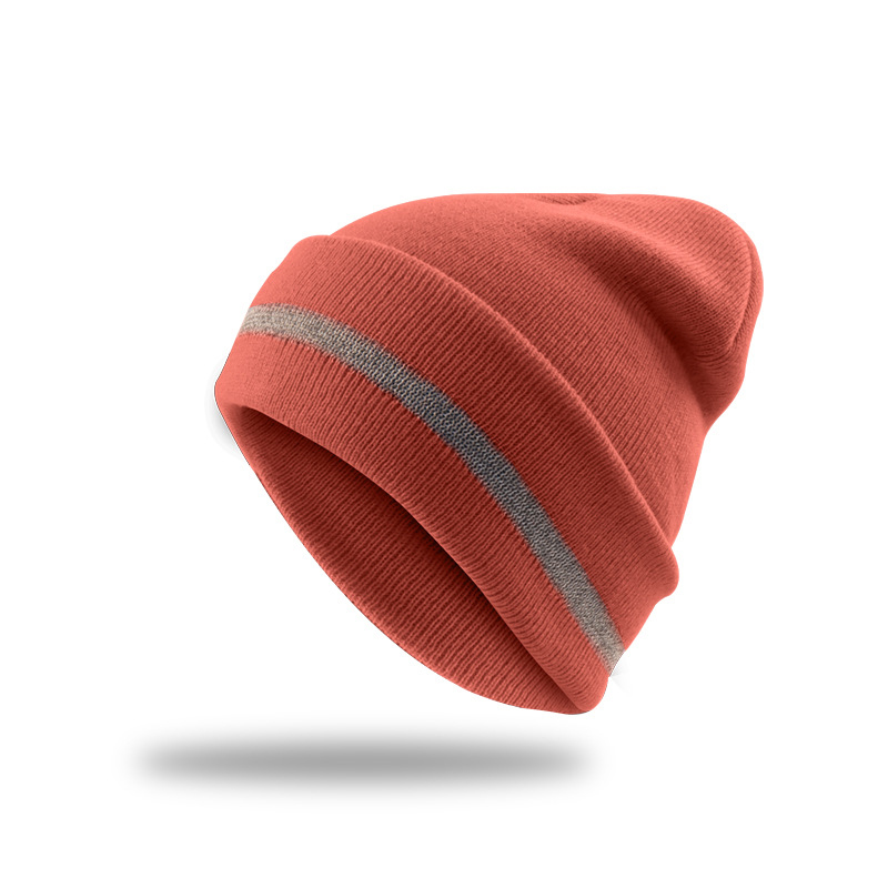 Reflective Stripe Knit Beanie