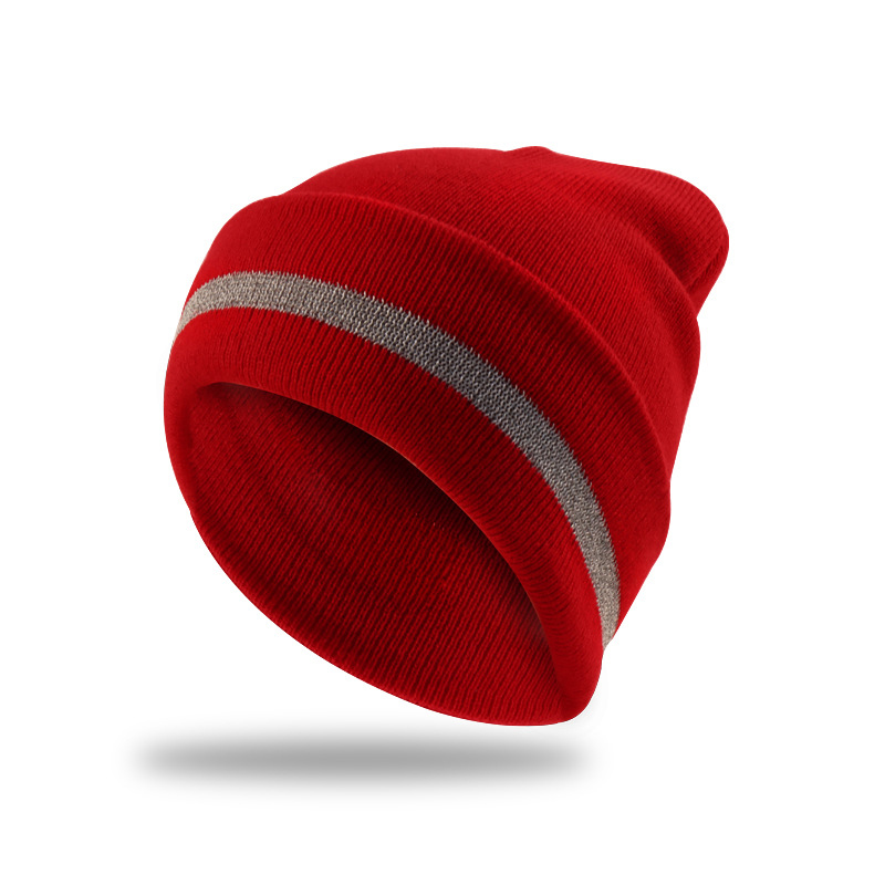 Reflective Stripe Knit Beanie