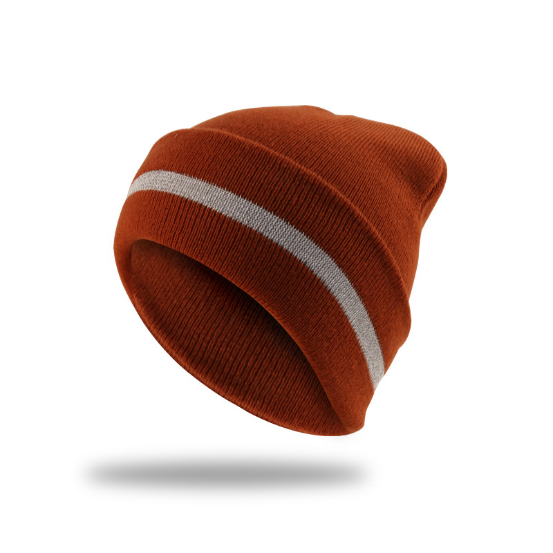 Reflective Stripe Knit Beanie
