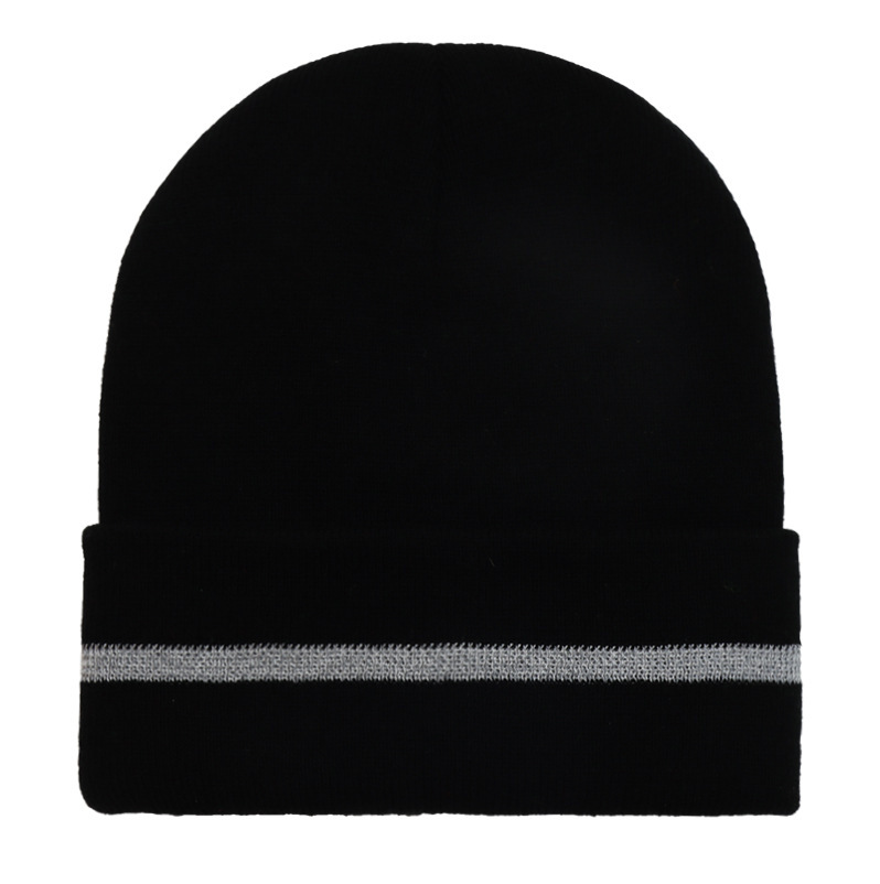 Reflective Stripe Knit Beanie