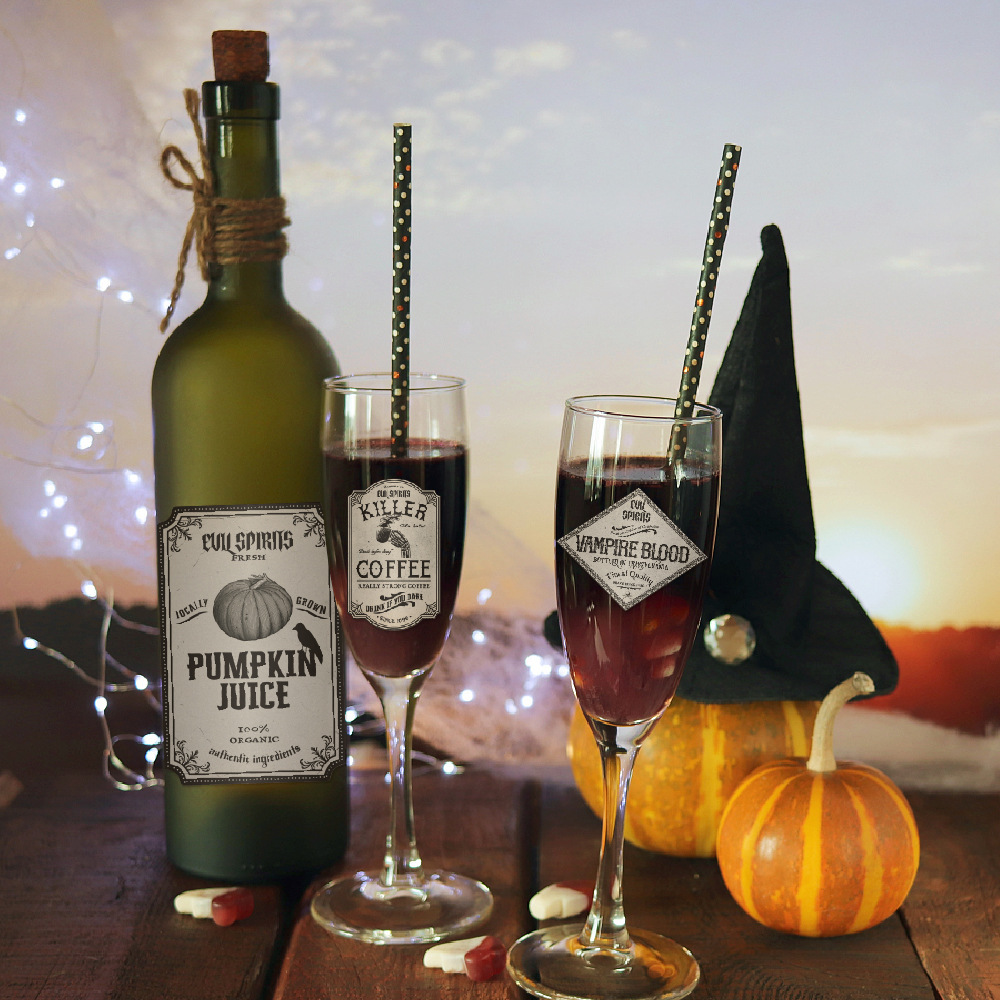 Custom Self Adhesive Sticker for Wine Bottles & Drink Cups