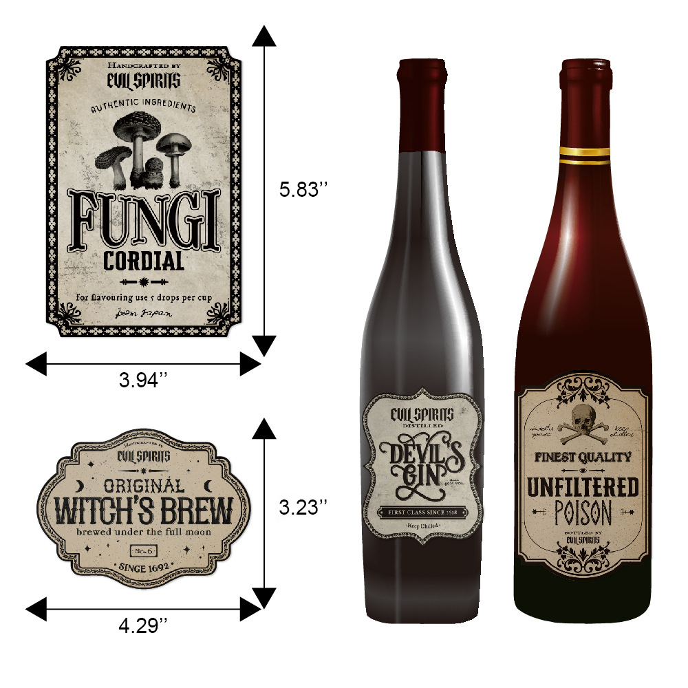 Custom Self Adhesive Sticker for Wine Bottles & Drink Cups