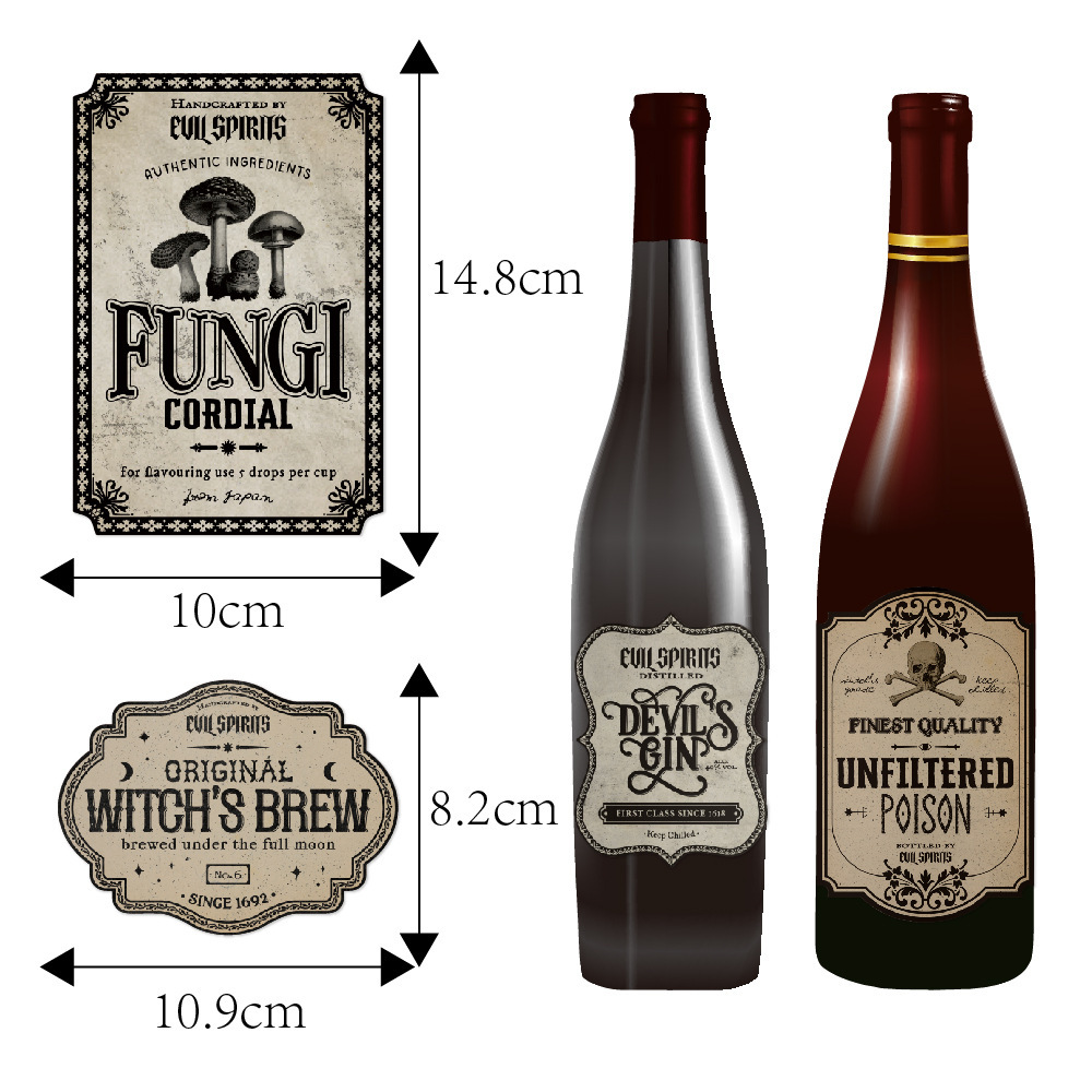 Custom Self Adhesive Sticker for Wine Bottles & Drink Cups