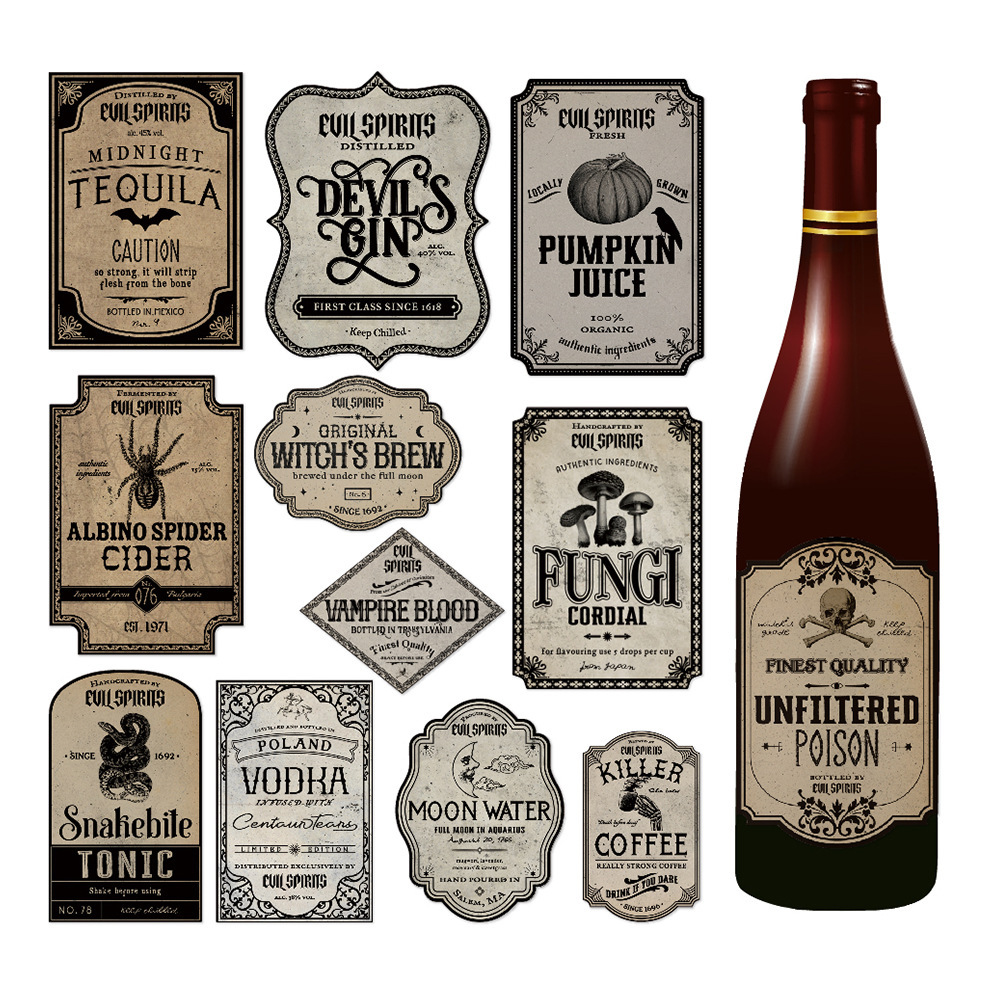 Custom Self Adhesive Sticker for Wine Bottles & Drink Cups