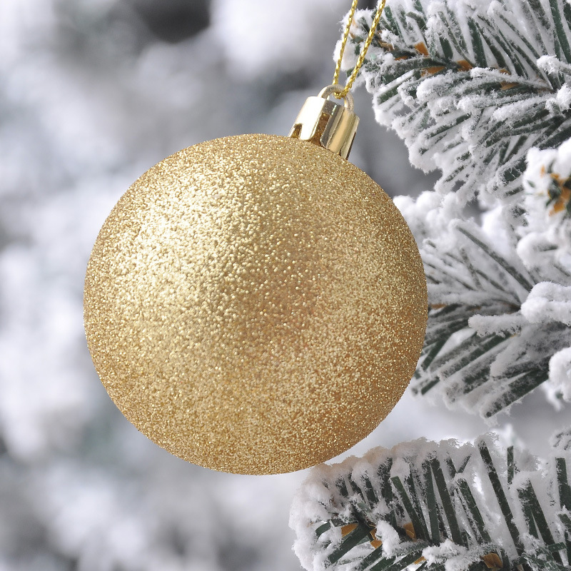 Glitter Plastic Christmas Tree Ornaments Balls