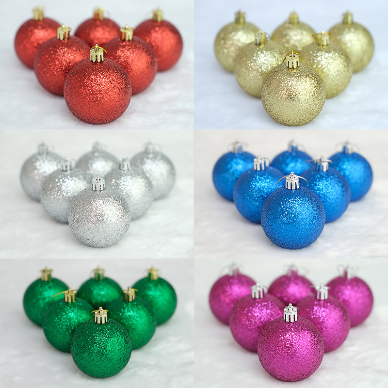 Glitter Plastic Christmas Tree Ornaments Balls