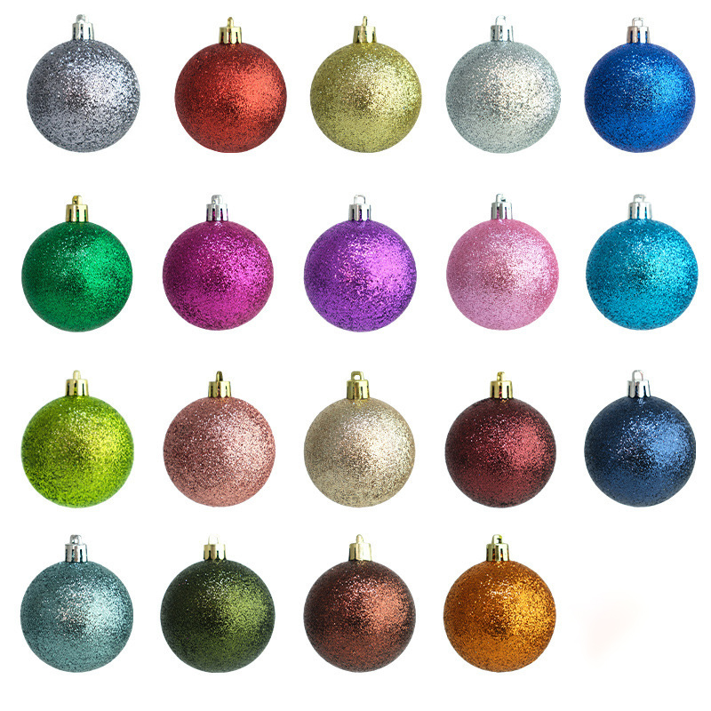 Glitter Plastic Christmas Tree Ornaments Balls