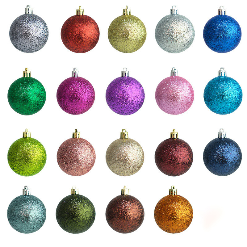 Glitter Plastic Christmas Tree Ornaments Balls
