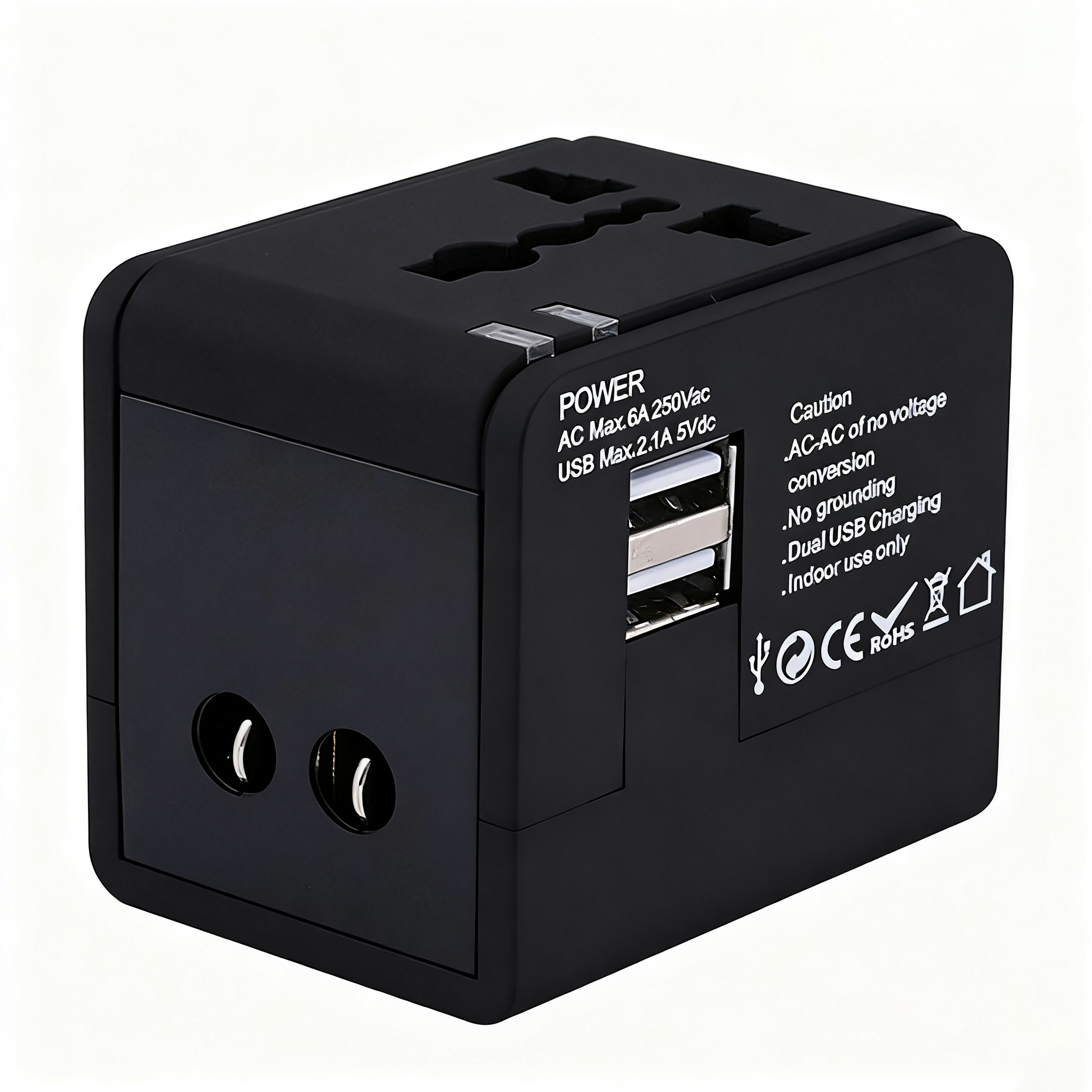 Travel Adapter w/Dual USB Ports