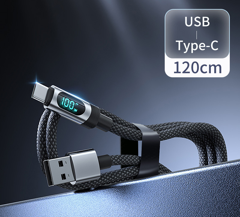 Smart Digital Display 100W Fast Charging Cable