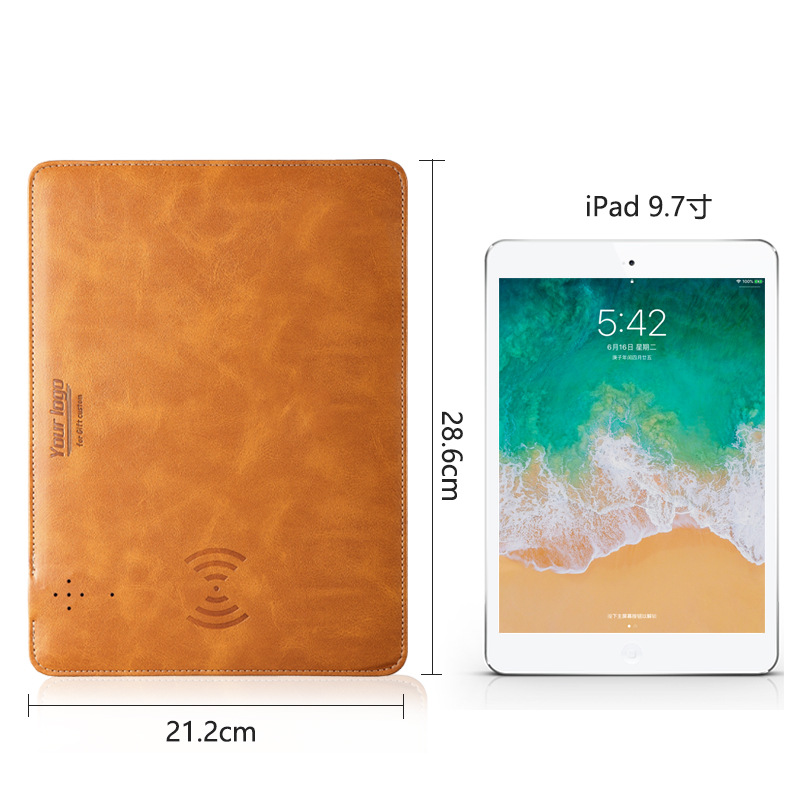 15W PU Leather Wireless Charging Mouse Pad