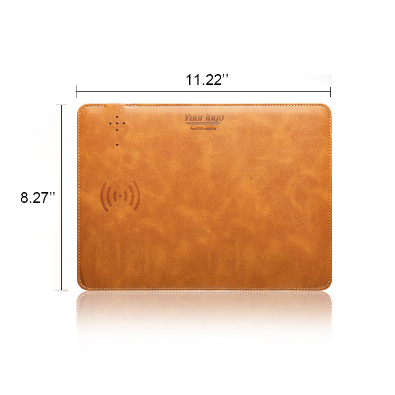 15W PU Leather Wireless Charging Mouse Pad
