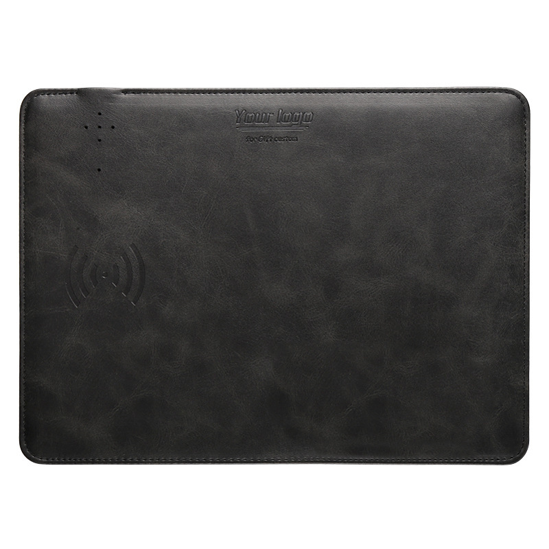 15W PU Leather Wireless Charging Mouse Pad
