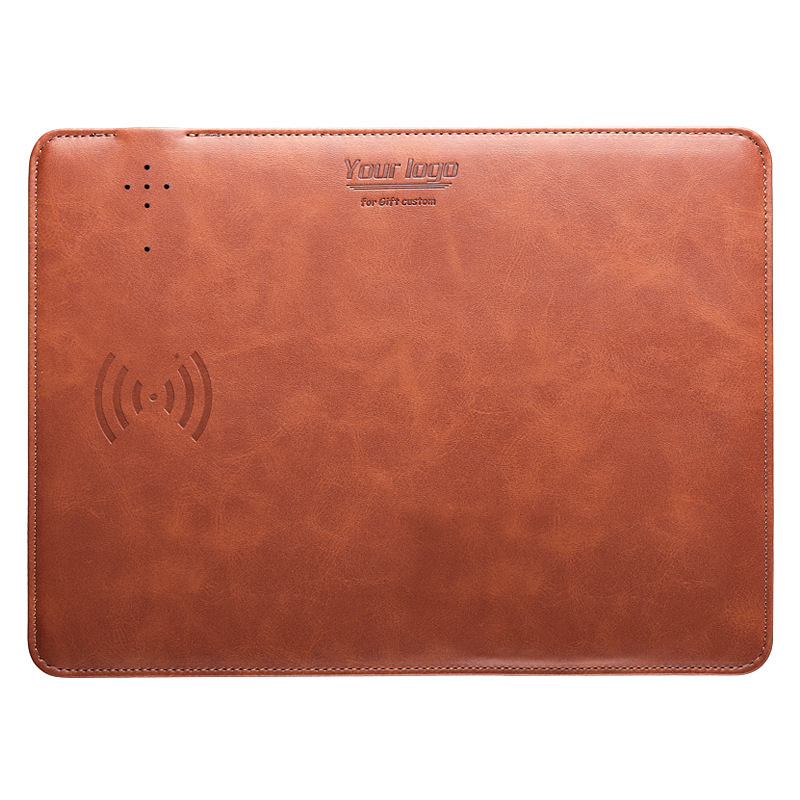 15W PU Leather Wireless Charging Mouse Pad