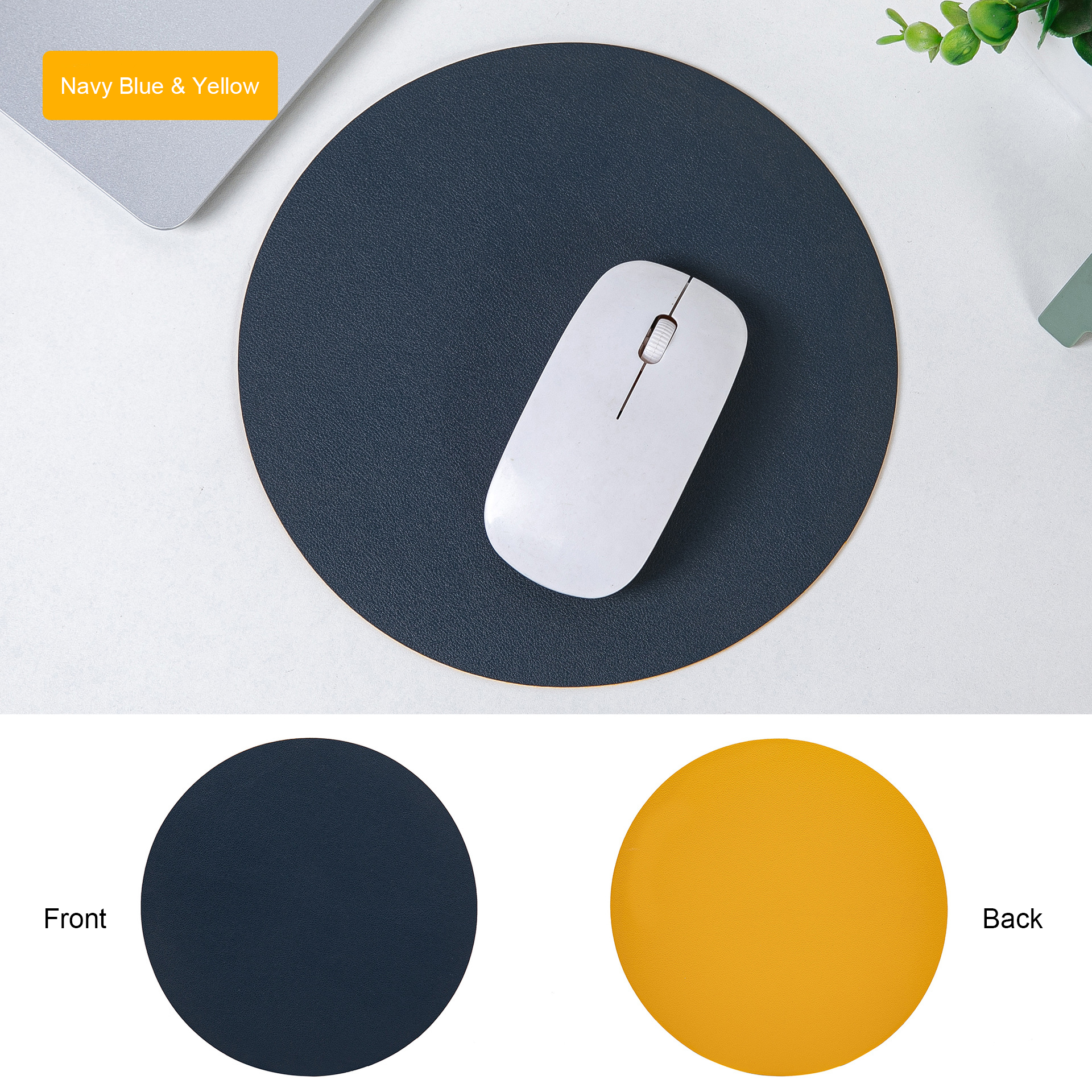 8.66'' Round Leather Mouse Pad