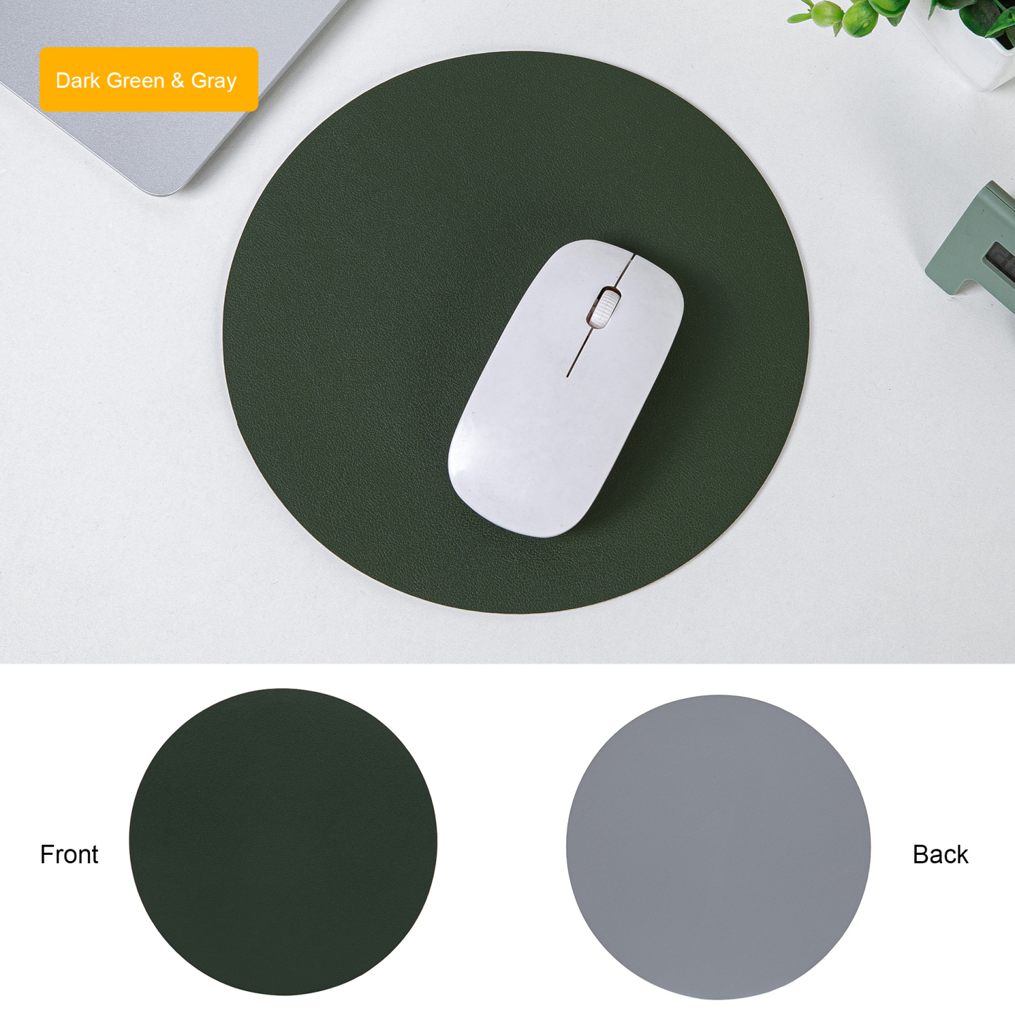 8.66'' Round Leather Mouse Pad