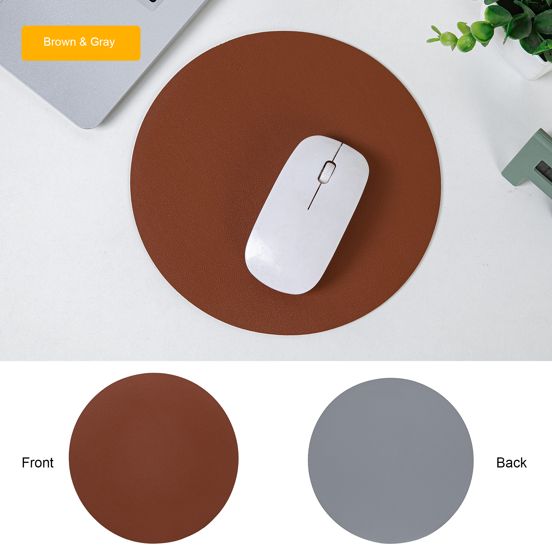 8.66'' Round Leather Mouse Pad