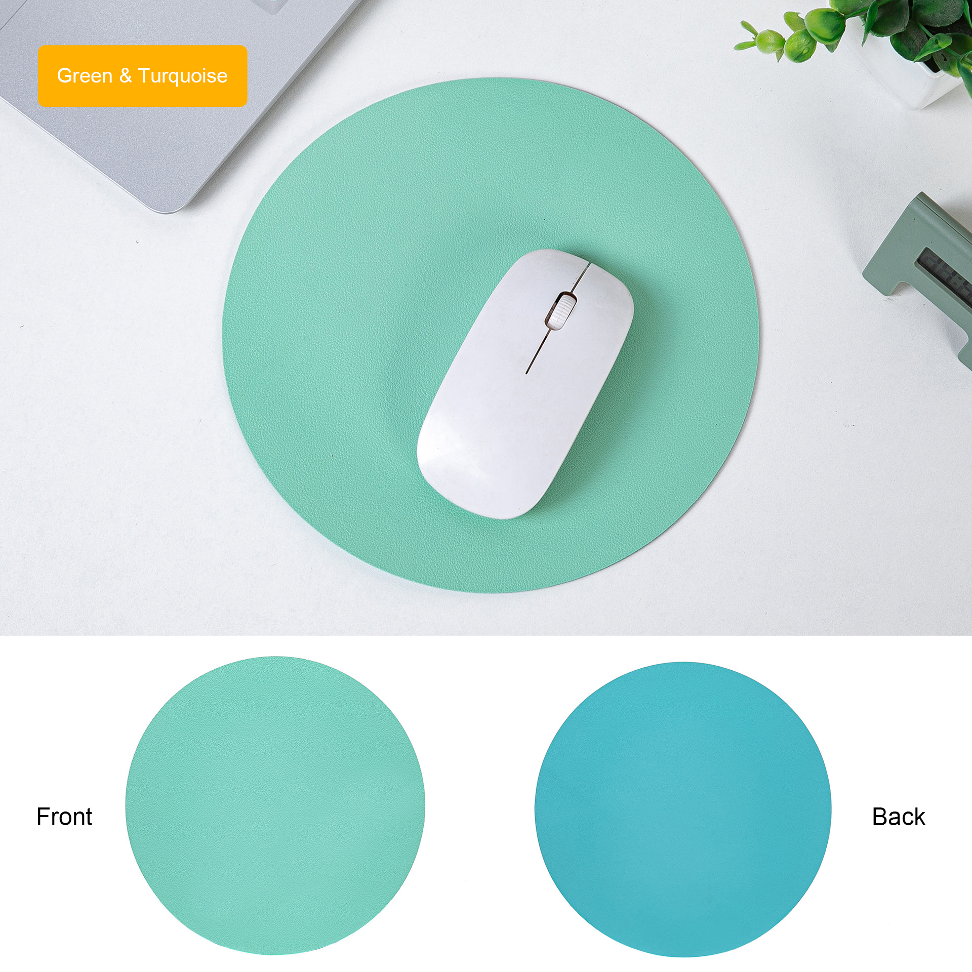 8.66'' Round Leather Mouse Pad