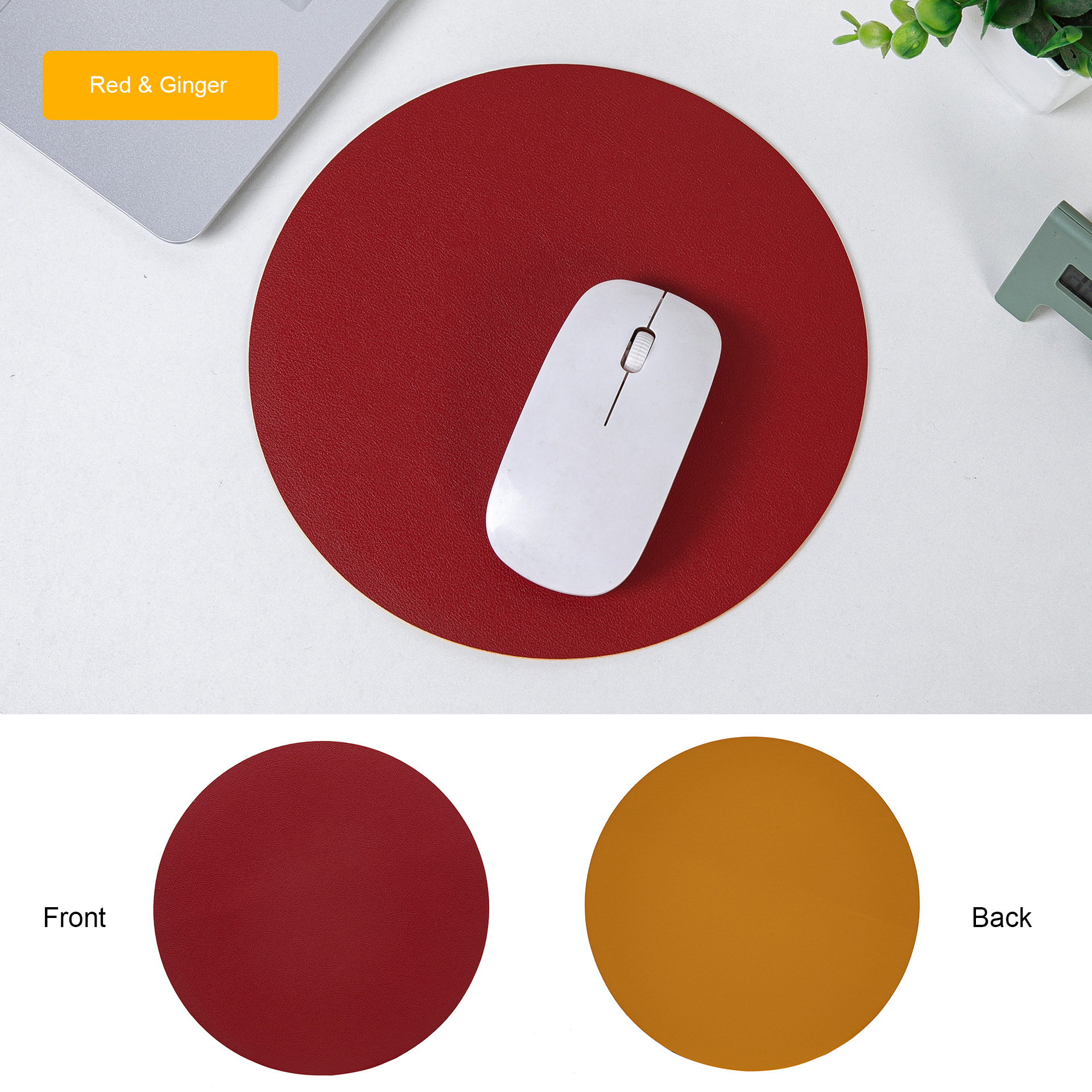 8.66'' Round Leather Mouse Pad