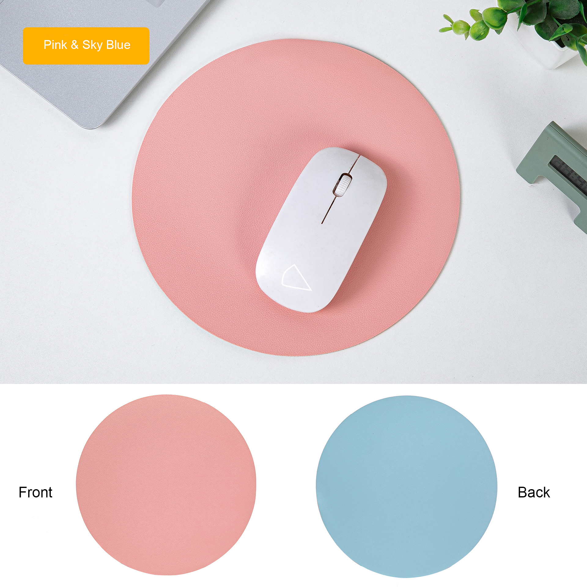 8.66'' Round Leather Mouse Pad