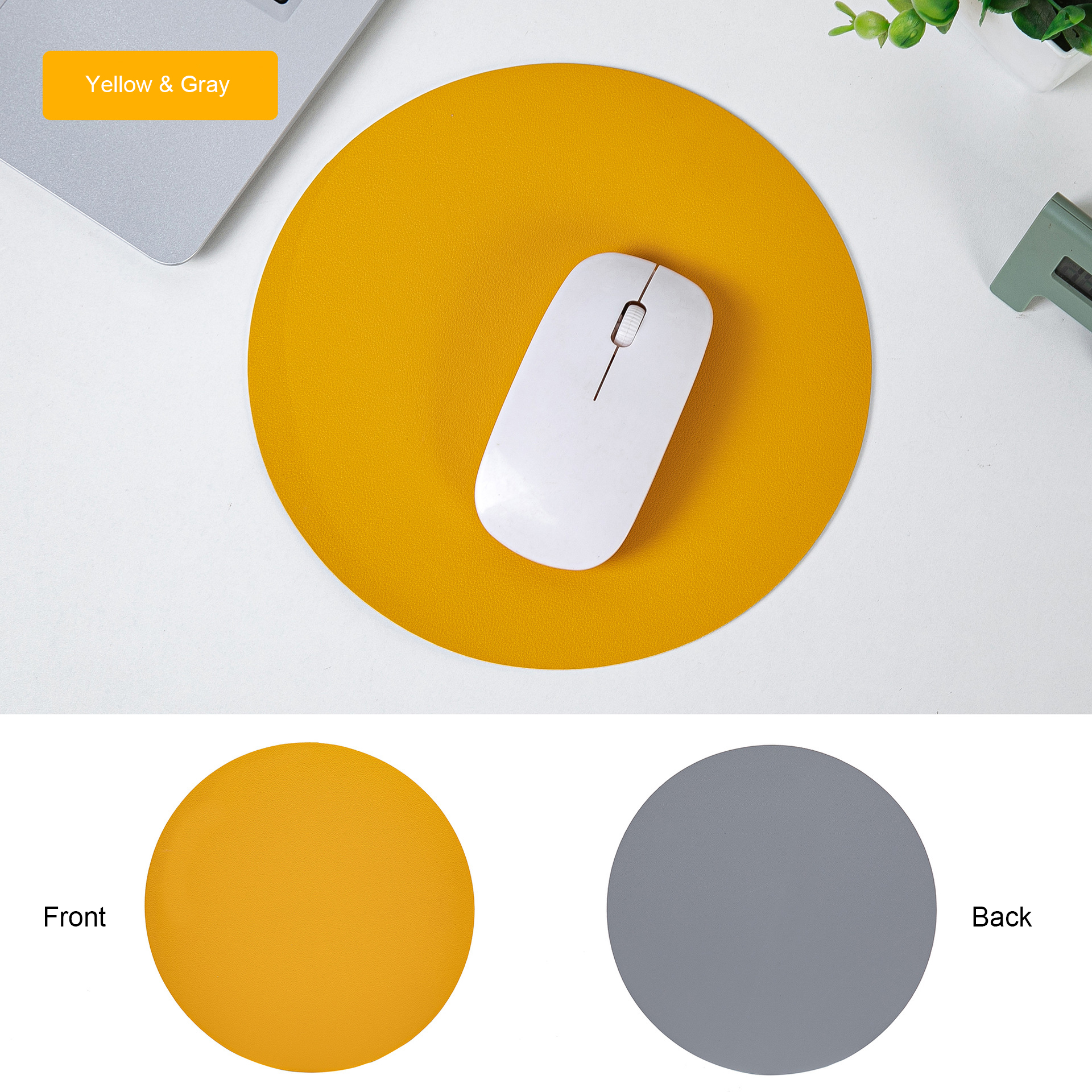 8.66'' Round Leather Mouse Pad
