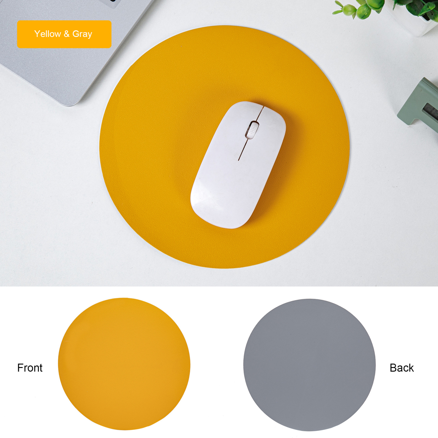 8.66'' Round Leather Mouse Pad