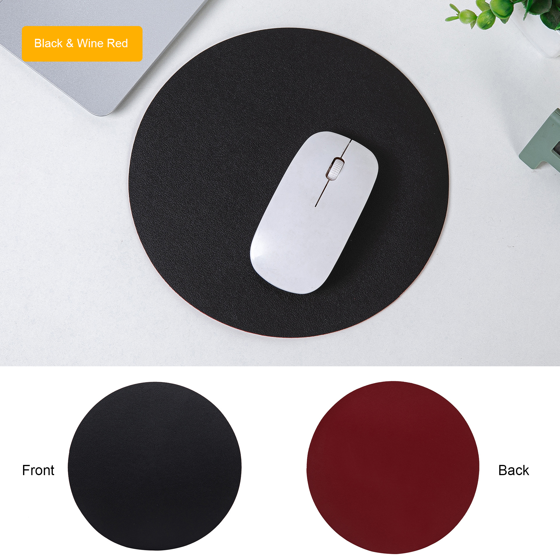 8.66'' Round Leather Mouse Pad